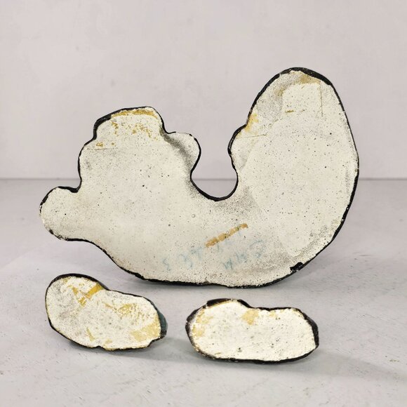 Chalkware Sleeping Hound Dog With Puppies Green Black - Picture 14 of 15